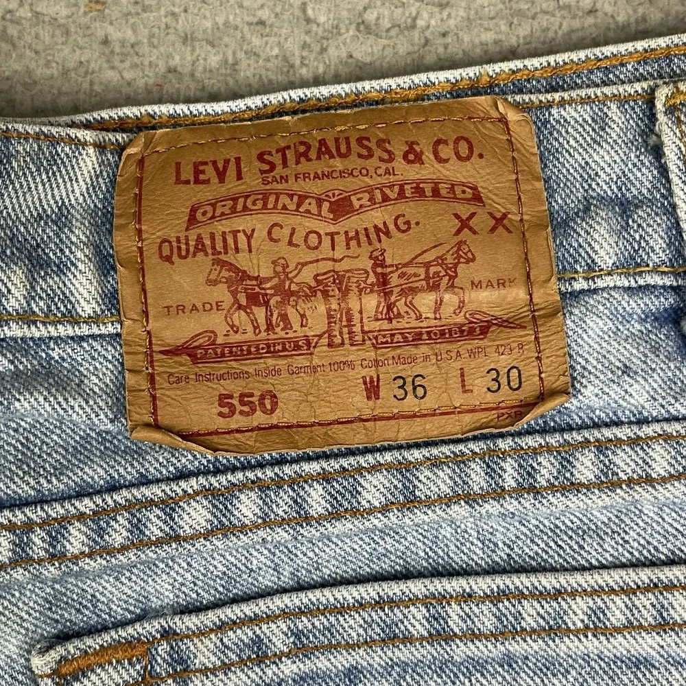 Vintage 90s Levi's 550xx Jeans Denim Men's‎ 36x30 Light Wash USA Made Zip